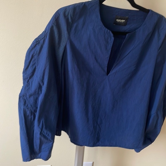 Rachel Comey dark blue pinstripe blouse top, size 0 - Picture 4 of 9